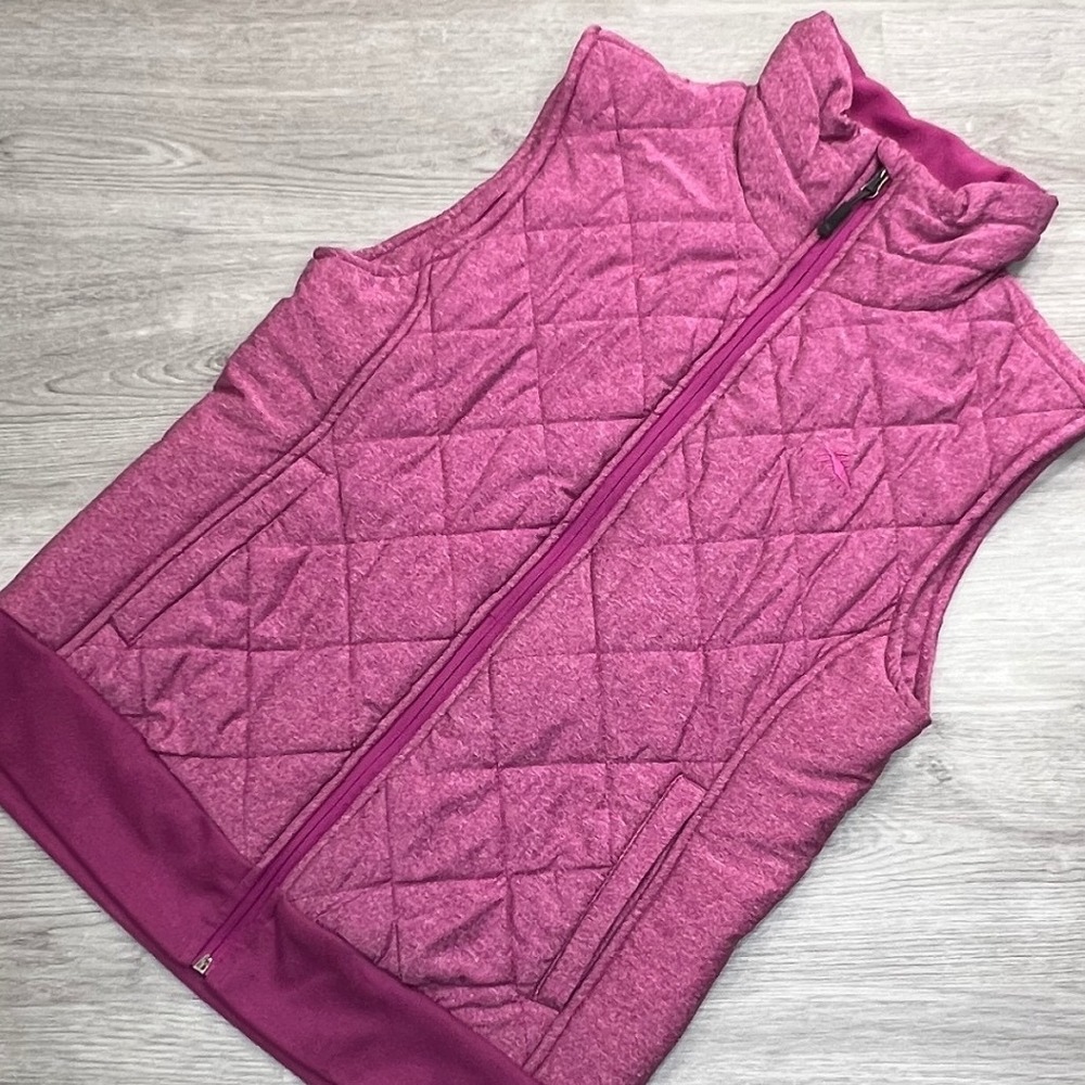 High Sierra Women's Quilted Vest Pink Full Zip Stand Collar Size S/P